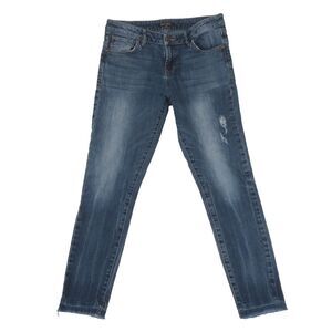 Dear John Jeans‎ Womens 28 Blue Straight Light Distressed Raw Hem Stretch Denim